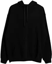 Ravin Essential Black Hoodie With Inner Fleece And Kangaroo Pockets, For Men