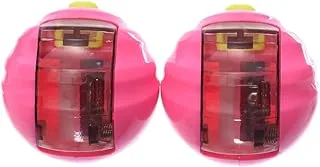 Yalong YL-191691 High Quality Material Sharpener Ball Shape with Automatic Lid Design Pack of 2 Pieces For School, Student, office - Pink