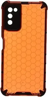 Generic Plastic Honeycomb Shockproof Transparent Back Cover With Flexible Silicone Black Edges Protective For Honor 30 Lite 6.5 Inch - Orange Black