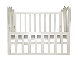 Misho Baby Beech Baby Crib With Mattress-Off White-Size (L:110*W:60*H:85cm)