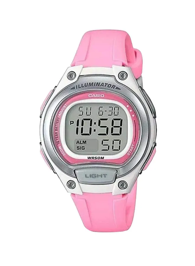 CASIO Women's Water Resistant Silicone Digital Wrist Watch LW-203-4AVDF - 35 mm - Pink