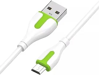 LDNIO LS572 Micro 2.1A Fast charging Data Cable 2M Length - White-Green