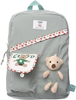 Dragon Fabric Unisex Teddy Bear Large Zipper Backpack With Front Pocket And Two Bottle Place For Kids - Multi Color