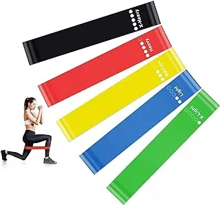 Heavy Duty Resistance bands - Powerlifting Elastic Band Exercise - Work Out Stretch Band Perfect For Gym, Thighs Workout, Yoga, Multicolor Fitness equipment (Pack of 5)