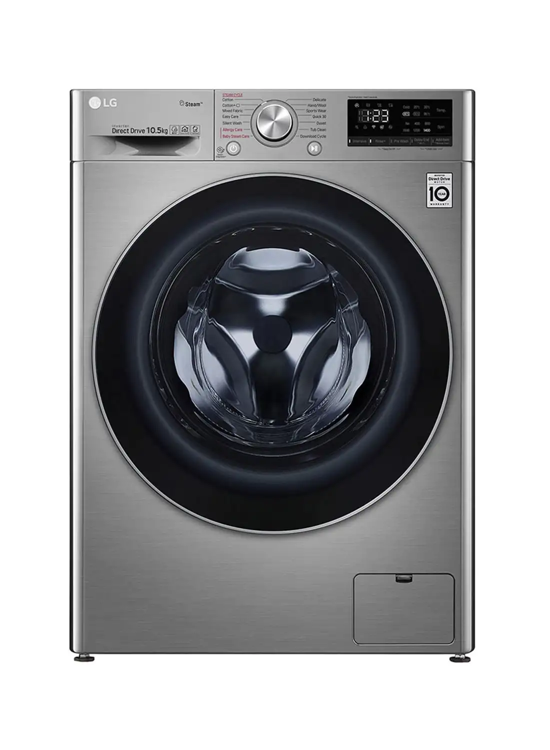 Lg Front Load Vivace Washing Machine With AI DD Technology 10.5 kg F4V5RYP2T Silver