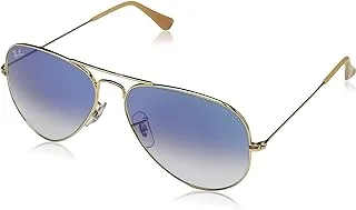 Ray-Ban Classic Aviator Sunglasses in Silver Crystal Blue Gradient RB3025 003/3F 58, 003/3f, 58 mm