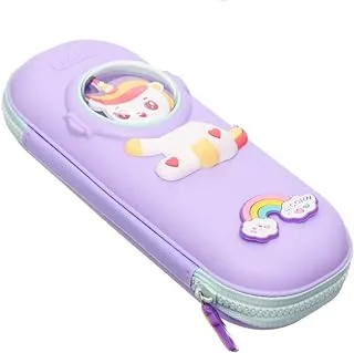 Xiaolingjing ALL-004 38158-C Silicone Zipped Pencil Case 3D Rocket Shape - Purple