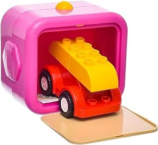 Plastic Square Storage Box With Fun Car Inside For Children Set Of 2 Pieces - Multi Color