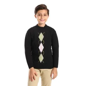 Caesar Wool Boys Pullover With Multi Design