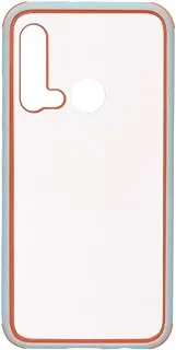 Generic Plastic Phone Case With Silicone Protection Edges And Classic Design For Huawei P20 lite 2019 6.4 Inch - Blue Orange