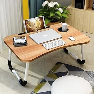 Laptop Desk for Bed,Villsure Portable Laptop Bed Tray Table Notebook Stand Reading Holder with Foldable Legs & Cup Holder for Eating,Writing,Reading Book, Watching Movie on Bed/Couch/Sofa