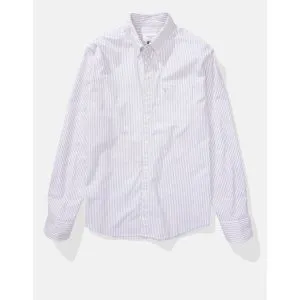 American Eagle Striped Everyday Oxford Button-Up Shirt