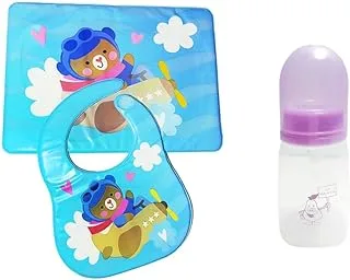 La Frutta (feeding bottle with spoon 150ml & PVC Baby Bib with baby feeding mat)