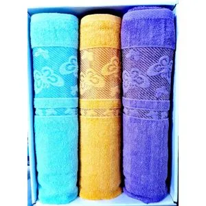 Egyptian Cotton Drying Towel Set, 3 Pieces, Size 115*55 Color May Vary