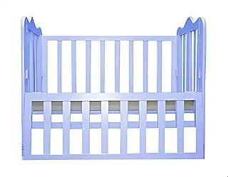 Misho Baby Beech Baby Crib With Mattress-Blue-Size (L:110*W:60*H:85cm)