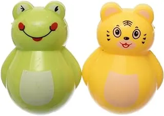 Kian 2022 High Quality Sharpener With Animals Design Pack of 2 Pieces For School, Student, office - Yellow Green