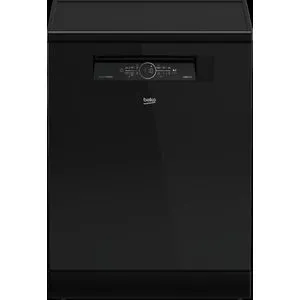 Beko BDFN36531GB - Corner Intense & Hygiene LED Display 15 Person 60cm 6 Programs Dishwasher - Black