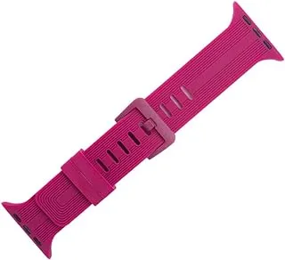 Generic Silicon Waterproof Watch Replacement Strap Lines Design Compatible For Watch 42MM, 44MM Or 45MM - Purple