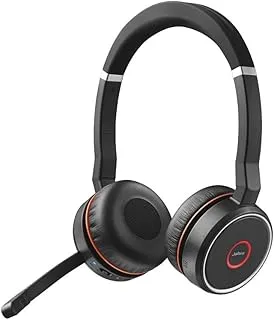 Jabra Evolve 75 MS Wireless Headset, Stereo – Includes Link 370 USB Adapter – Bluetooth Headset with World-Class Speakers, Active Noise-Cancelling Microphone, All Day Battery Headphones Headset