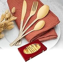 Modern Home Cutlery Stainless Steel Set 24 pieces Laser Gold