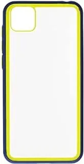 Generic Plastic Back Phone Protection Case Simple Design With Silicone Safety Edges For Huawei Y5p 2020 - Navy Yellow