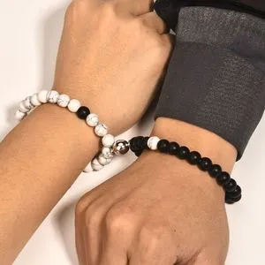 Fashion 2Pcs/Set Couple Magnetic Ball Bracelets