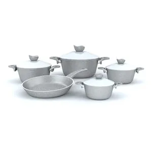 Lazord Granite Pro Cookware Set - 9 Pcs - Grey