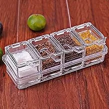 Dreamworld Acrylic Seasoning Box Case Condiment Bottles Set Salt Spice Rack/Jar Storage Box Container Kitchen Tool