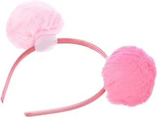 Generic Plastic Girl Headbands With Fluffy Cat Ears Design For Party - Pink