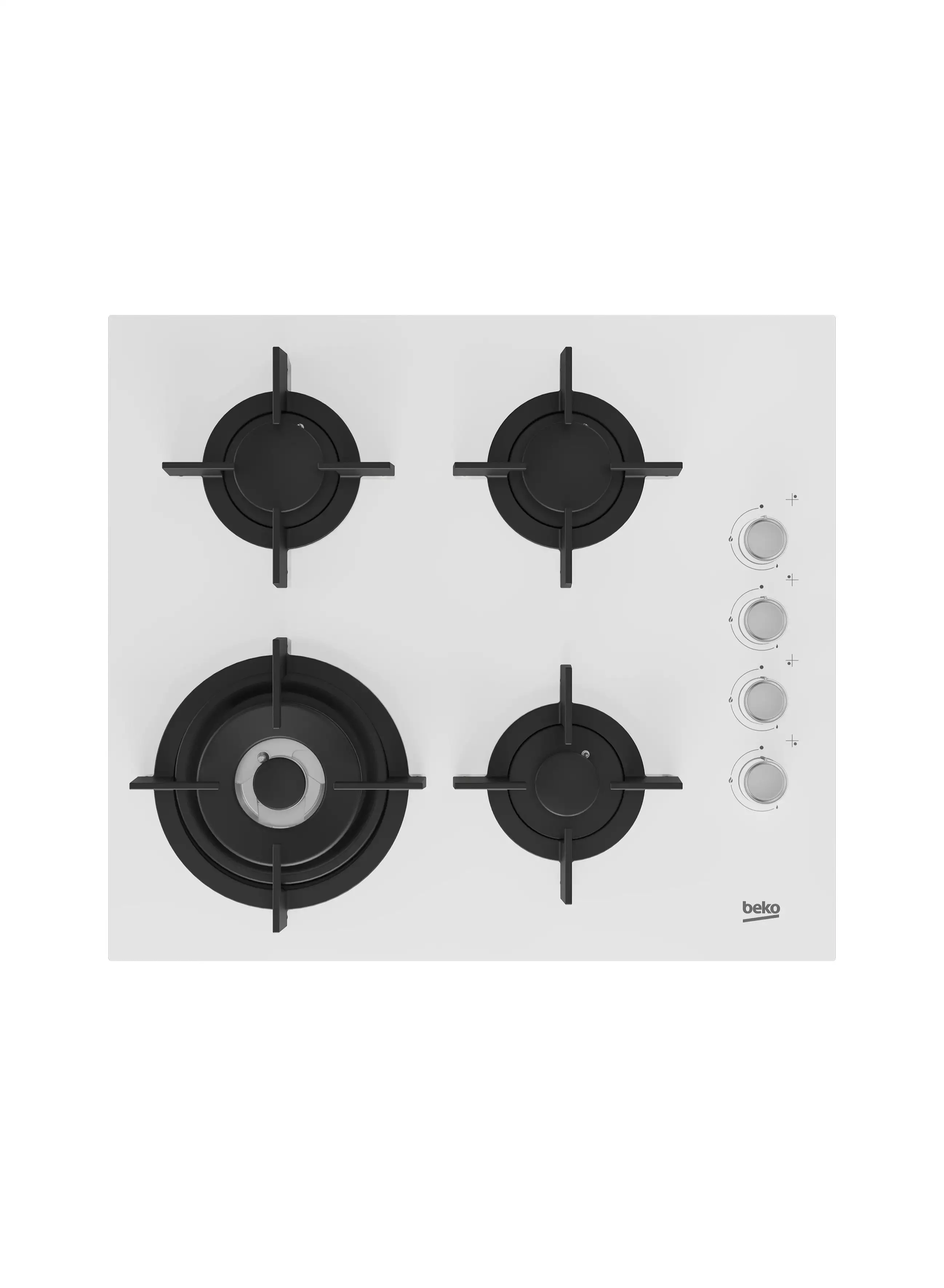 Beko Built-In Gas Hob, 4 Burner, 60 cm, White HILW 64122 SWE silver