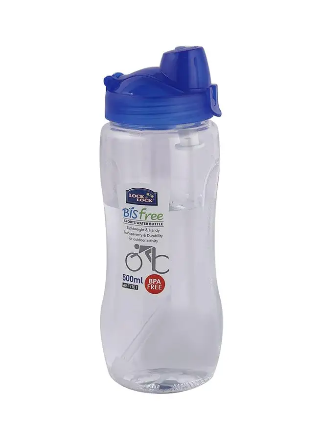 LocknLock Water Bottle 500Ml With Straw Blue