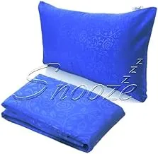 Snooze Fitted Jakared microfiber Bed Sheet - Blue (flowery design) 120 * 200 Cm + Free 2 Pillowcases