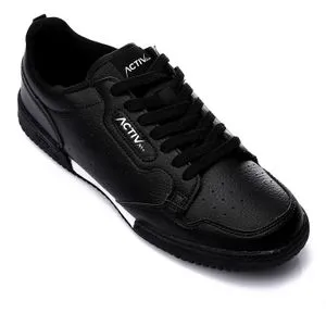 Activ Perforated Lace Up Sneakers - Black