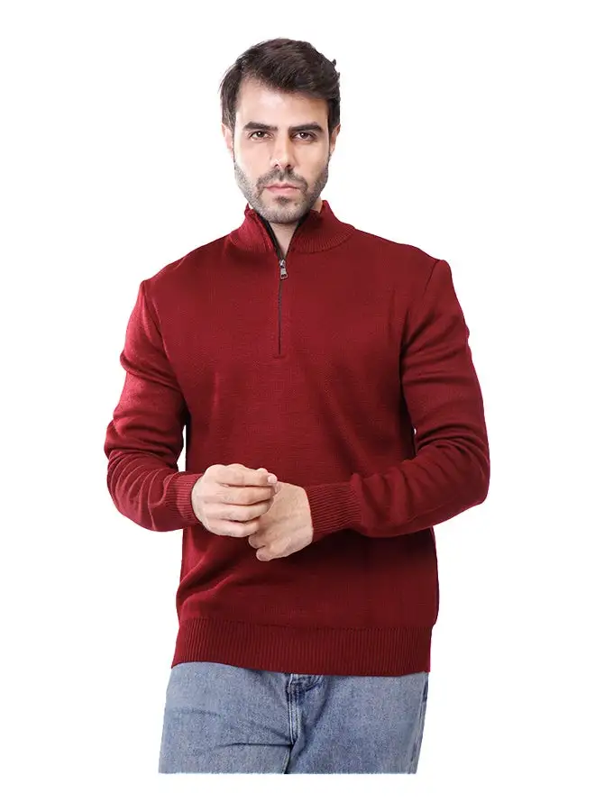 Coup Coup Regular Fit Basic Pullover For Men Color Burgundy