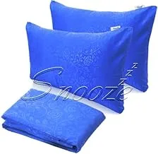 Snooze Fitted Jakared microfiber Bed Sheet - Blue (flowery design) 180 * 200 Cm + Free 2 Pillowcases