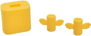 Generic Silicone Charger Bite With Cable Protector Wings Design Set Of 3 Pieces - Yellow