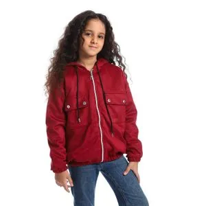 Caesar Girls Shamois Lining Jacket With Pockets And Zipper