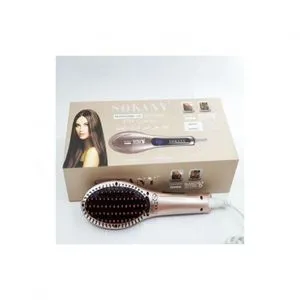 Sokany Electric Hair Straightener Brush SK-1006 Gold/black