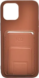 Generic Leather Hard Back Phone Protection Case With Classic Design And Back Pocket Compatible For Iphone 12 Pro Max - Brown