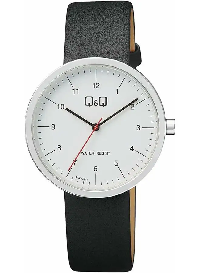 Q&Q Leather Analog Wrist Watch QC24J304Y