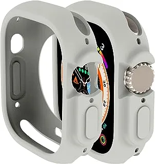 Compatible for Apple Watch Ultra 2 /Apple Watch Ultra 49mm Case All-Round Shockproof TPU Silicone Protective Cover Bumper Shock-Absorbing Scratch-Resistant Case for Apple Watch Ultra 49mm (Gray)