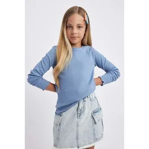 Defacto Girl Knitted Regular Fit Crew Neck Long Sleeve Body