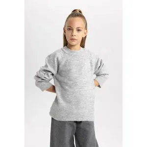 Defacto Girl Tricot Regular Fit Crew Neck Long Sleeve Pullover