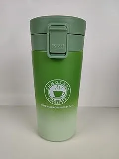 Green thermal mug - stainless steel - 400 ml