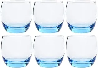 Pasabahce Barrel Old Fashioned Glass 340ml Set of 6 Pieces - Blue