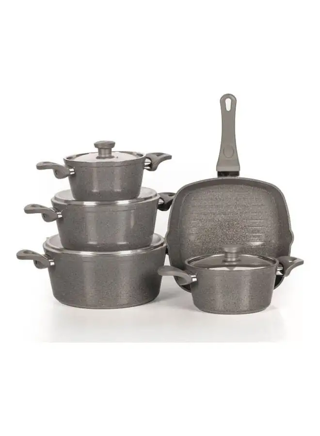 Top Chef Granite 9Pieces Set Gray 18-20-24-28/28cm