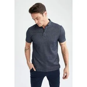 Defacto Modern Fit Polo Neck Striped Short Sleeve T-Shirt