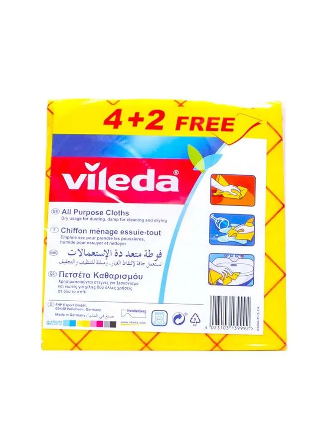 Vileda Vileda Allpurpose Cloth 4+2 Piece