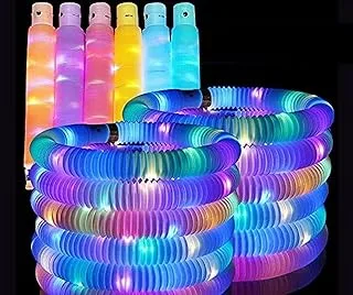 Ibecare Light up Pop Tubes LED Pipe Fidget toy pop party favor for kids Glow sticks Goodie Bag Stuffer Christmas Birthday Party favours Return Gift easter new year