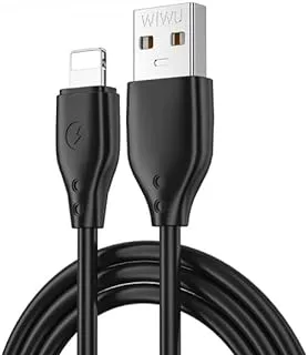 WIWU Wi-C001 Pioneer USB To Lightning Fast charging Cable 2.4A, Data sync, Super durable, 1M - Black